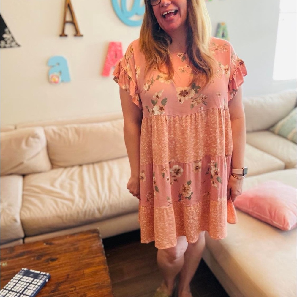 Oddi Babydoll Floral Tiered Dress | NWT | Flowy Fit |โ Sizes S & M - Picture 2 of 4